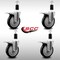 Service Caster 5'' SS Black Poly Swivel 1-3/8'' Expanding Stem Caster Set Total Lock Brake, 4PK SCC-SSEXTTL20S514-PPUB-BLK-138-4 - alternate 3